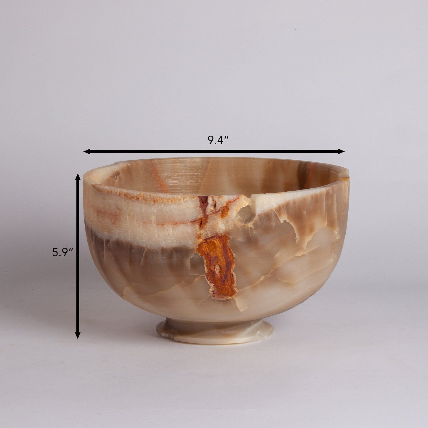 9.4" (24 cm) Alabaster Pedestal Bowl / Onyx Pedestal Bowl / Unique Centerpiece / Home Decoration / Home Accessories / Decorative Stone