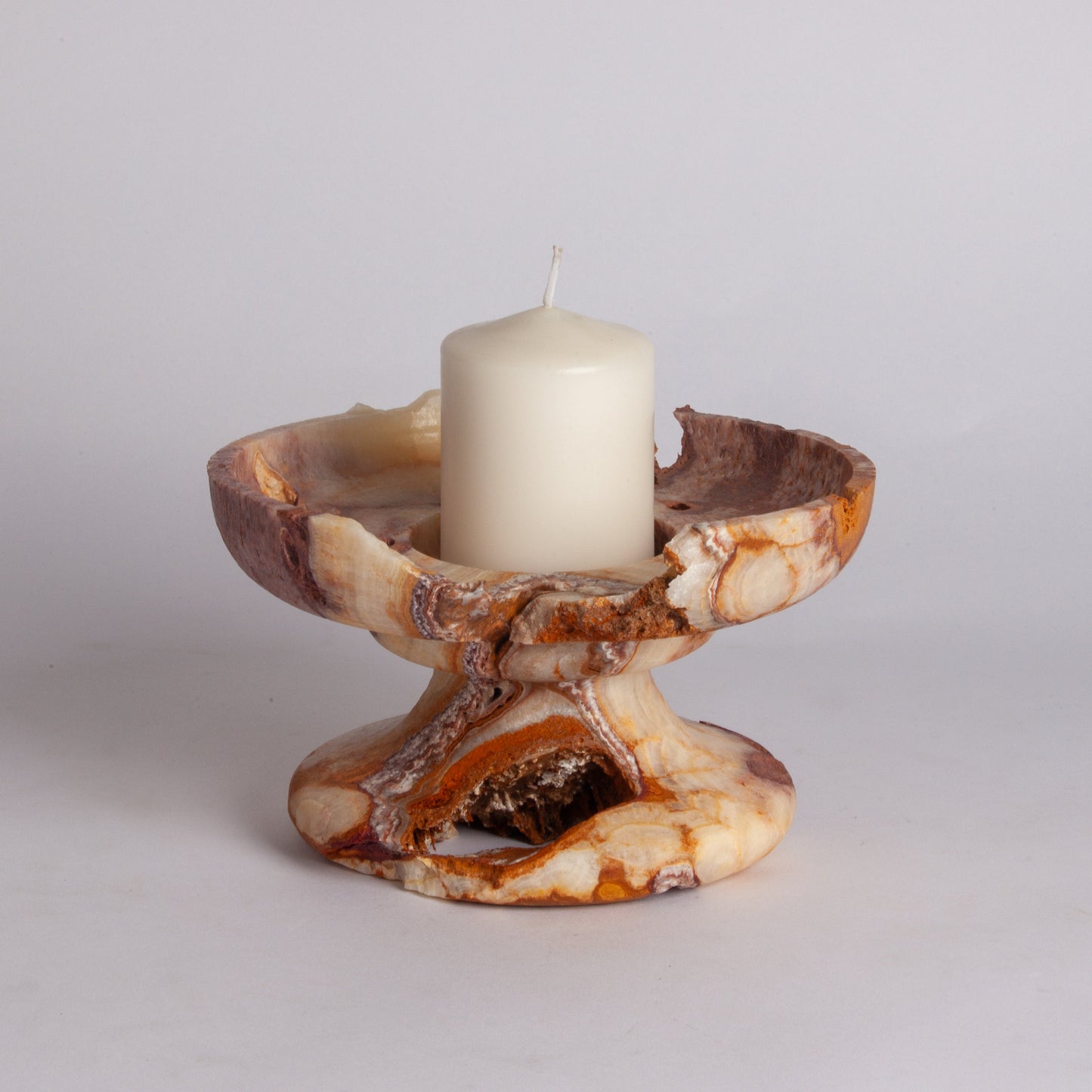 Alabaster Pedestal Bowl / Home Decoration / Home Accessories / Decorative Stone / Home Gift / Unique Piece / Hand-made Stone