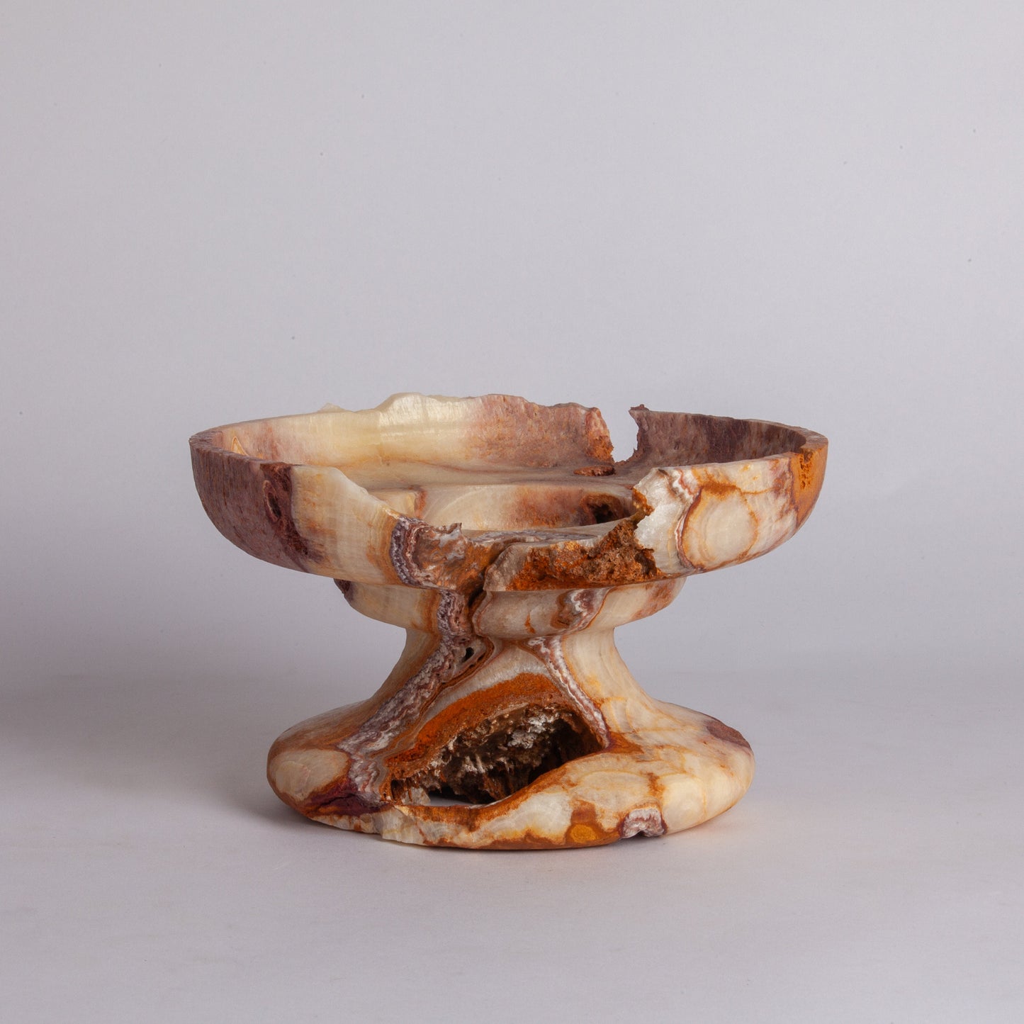 Alabaster Pedestal Bowl / Home Decoration / Home Accessories / Decorative Stone / Home Gift / Unique Piece / Hand-made Stone