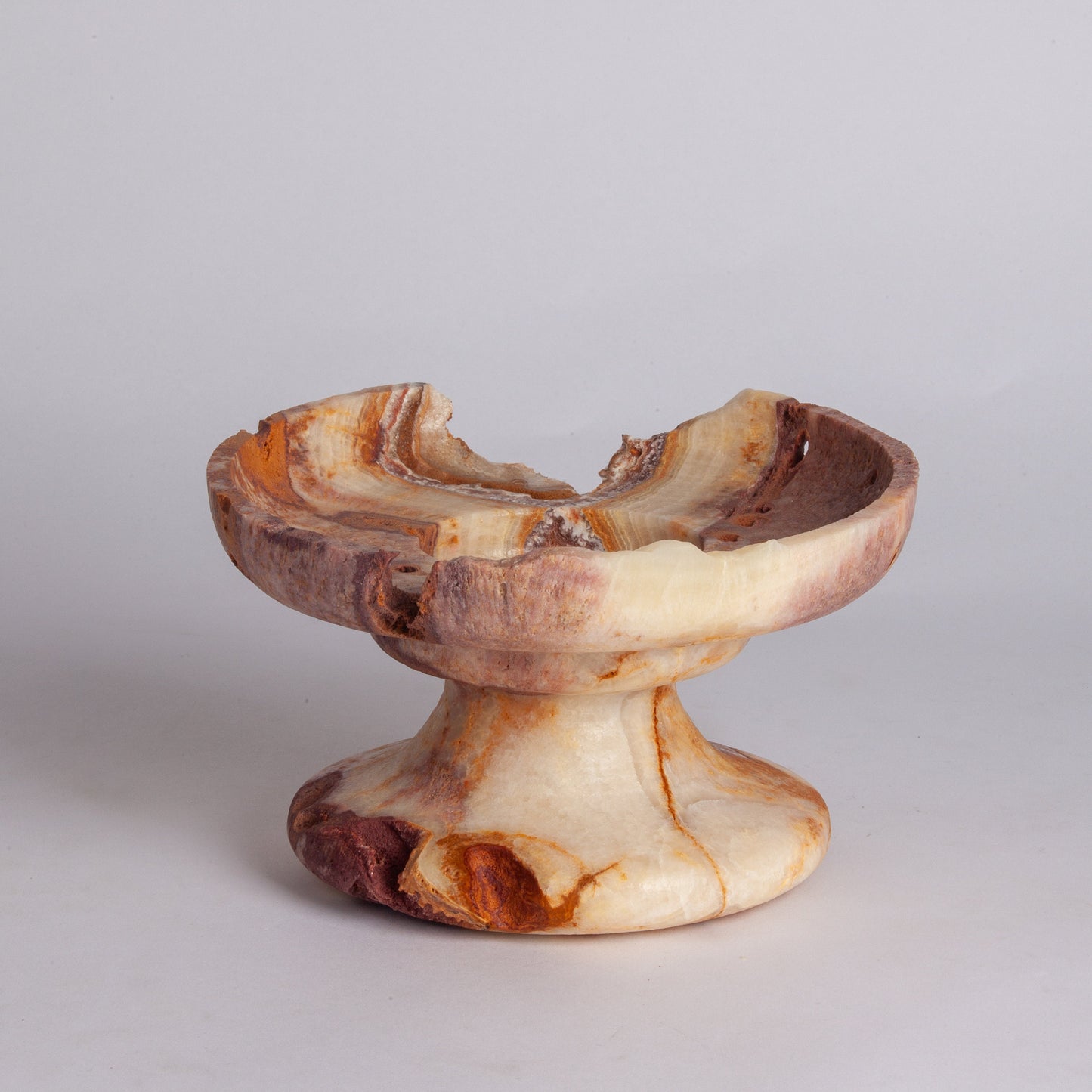 Alabaster Pedestal Bowl / Home Decoration / Home Accessories / Decorative Stone / Home Gift / Unique Piece / Hand-made Stone