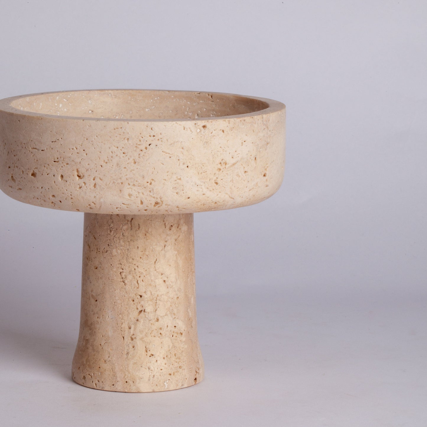 6" (15 cm) Travertine Pedestal Bowl / Natural Stone Bowl / Kitchen Accessories / Home Gift / Home Decoration / Handmade Bowl / Gift For Her