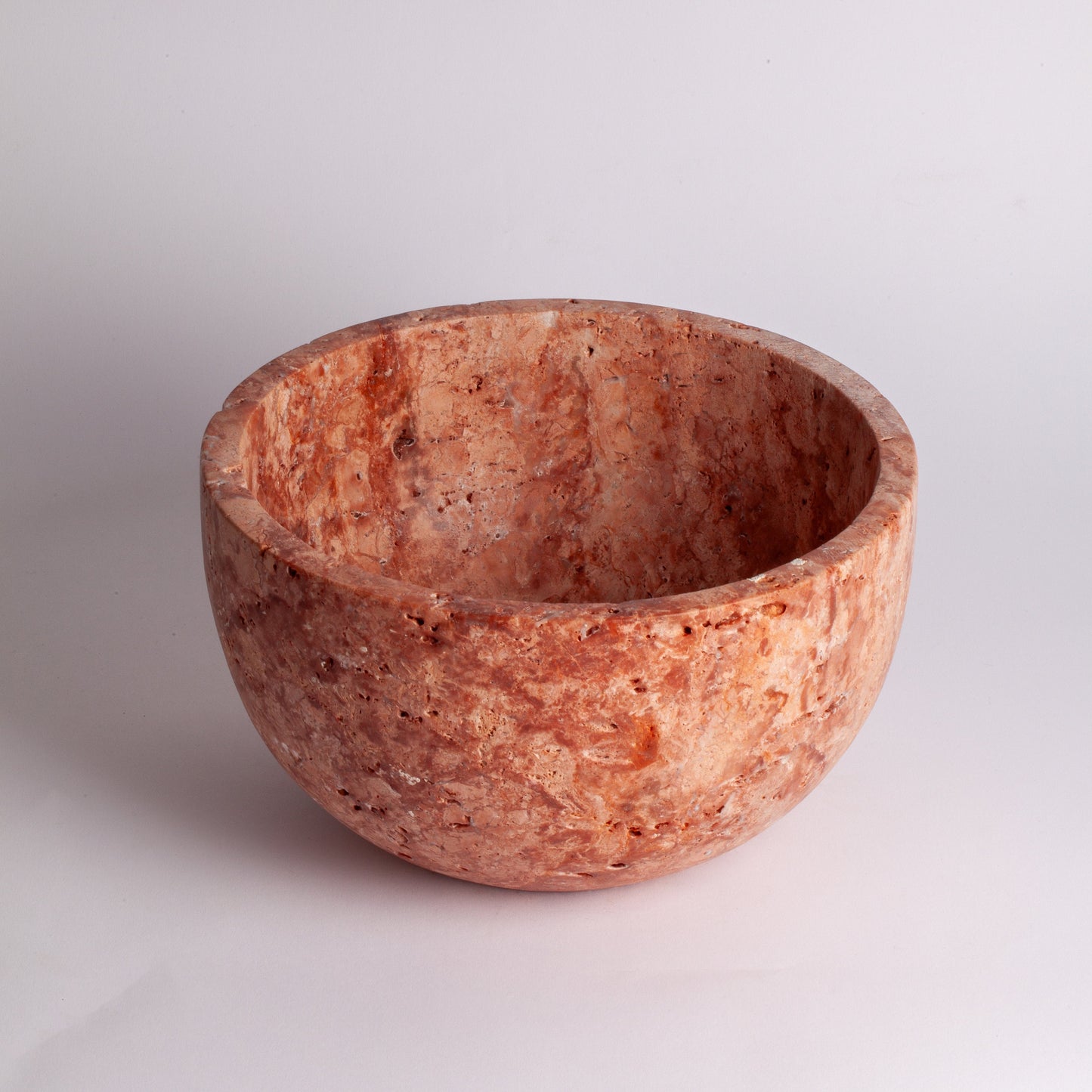 10.2" (26 cm) Pink travertine Bowl / Natural Stone Bowl / Kitchen Accessories / Home Gift / Home Decoration / Handmade Bowl / Gift For Her