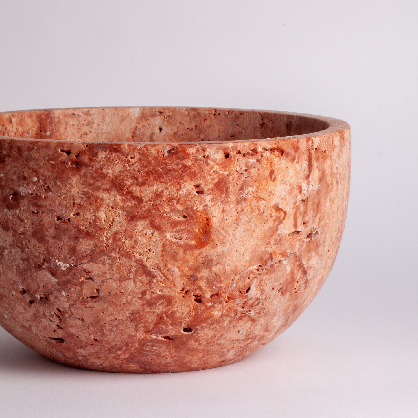 10.2" (26 cm) Pink travertine Bowl / Natural Stone Bowl / Kitchen Accessories / Home Gift / Home Decoration / Handmade Bowl / Gift For Her