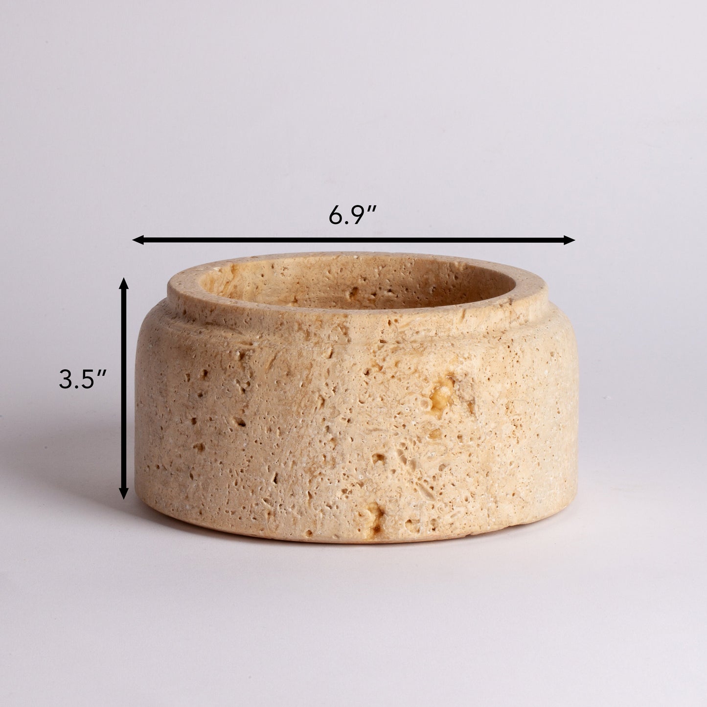 7" (18 cm) Travertine Cylinder Bowl / Natural Stone Bowl / Kitchen Accessories / Home Gift / Home Decoration / Handmade Bowl