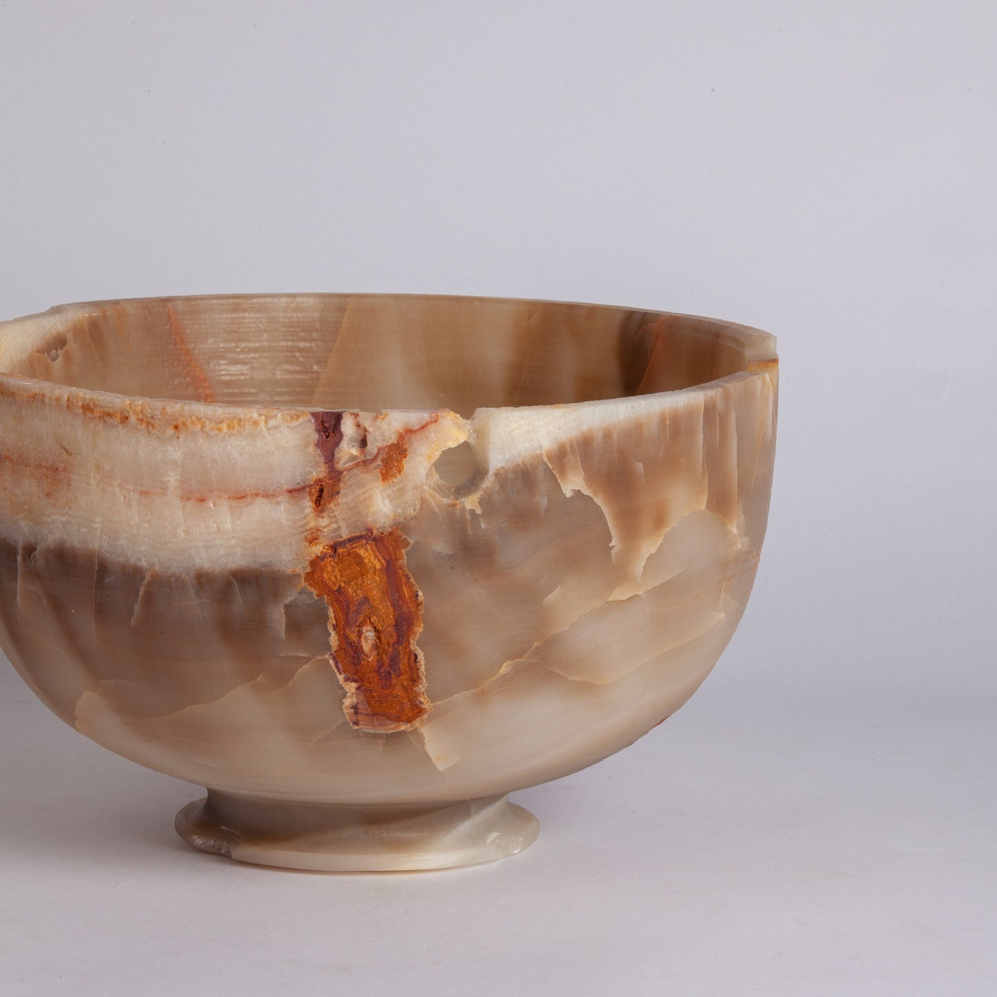 9.4" (24 cm) Alabaster Pedestal Bowl / Onyx Pedestal Bowl / Unique Centerpiece / Home Decoration / Home Accessories / Decorative Stone