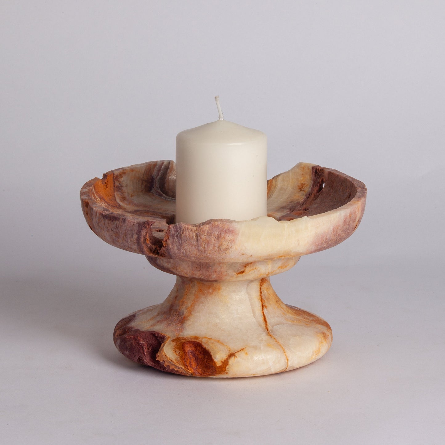 Alabaster Pedestal Bowl / Home Decoration / Home Accessories / Decorative Stone / Home Gift / Unique Piece / Hand-made Stone