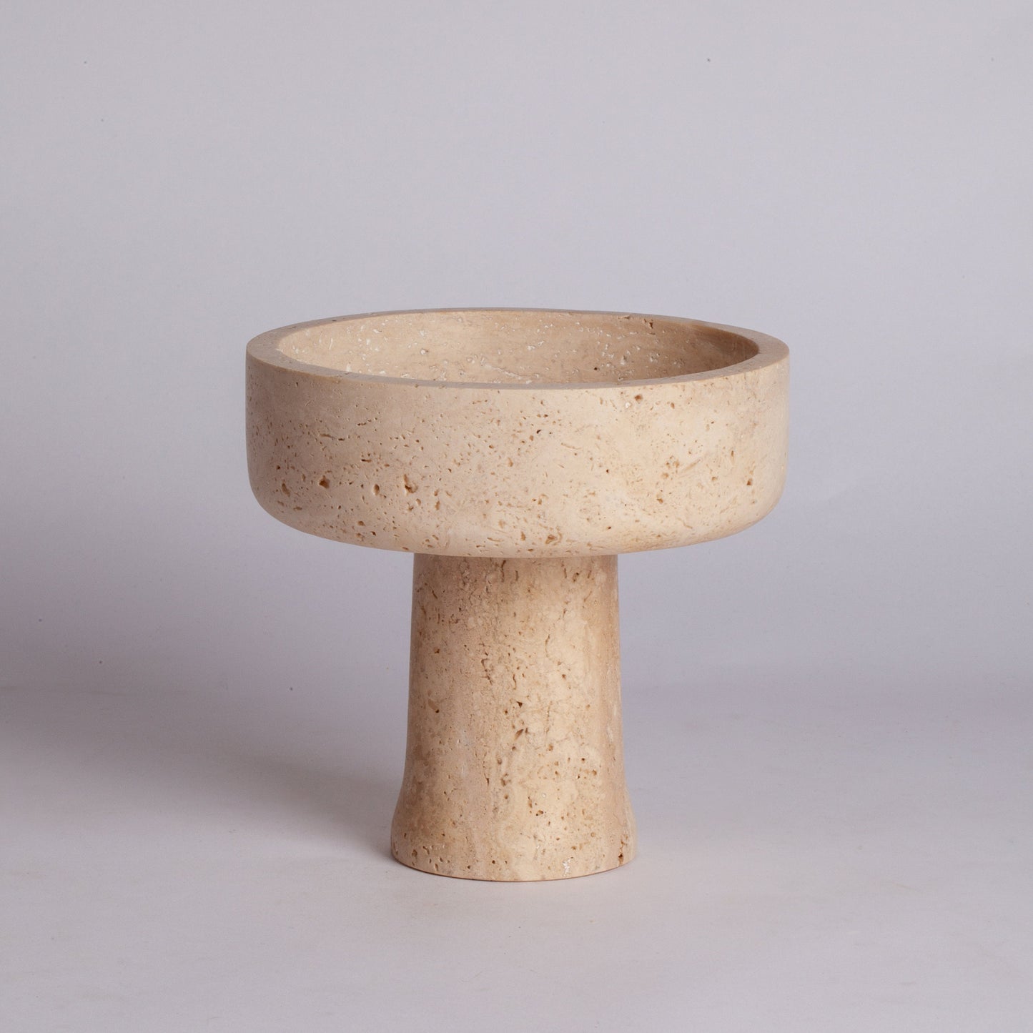 6" (15 cm) Travertine Pedestal Bowl / Natural Stone Bowl / Kitchen Accessories / Home Gift / Home Decoration / Handmade Bowl / Gift For Her