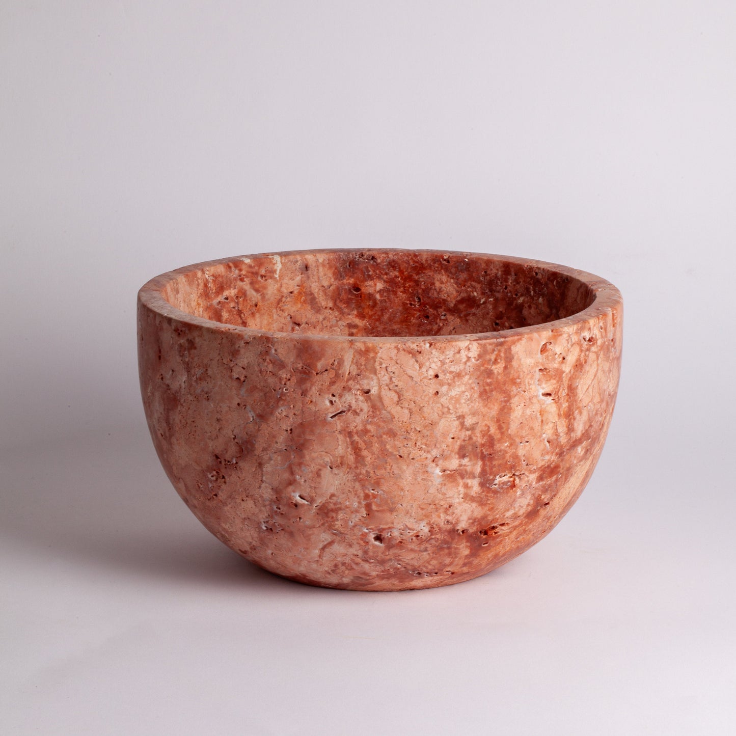 10.2" (26 cm) Pink travertine Bowl / Natural Stone Bowl / Kitchen Accessories / Home Gift / Home Decoration / Handmade Bowl / Gift For Her