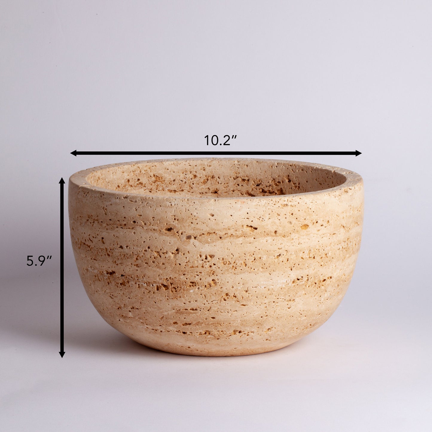 10.2" (26 cm) Beige Travertine Bowl / Natural Stone Bowl / Kitchen Accessories / Home Gift / Home Decoration / Handmade Bowl / Gift For Her