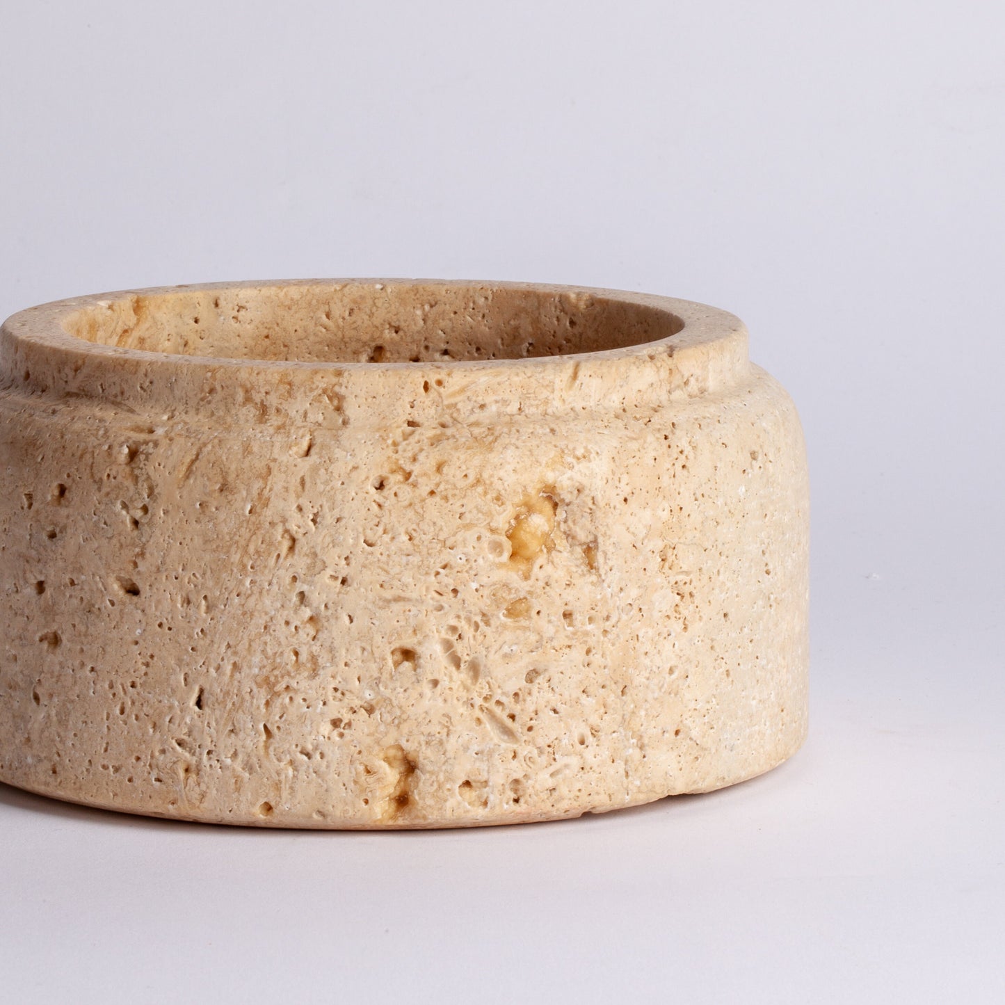 7" (18 cm) Travertine Cylinder Bowl / Natural Stone Bowl / Kitchen Accessories / Home Gift / Home Decoration / Handmade Bowl