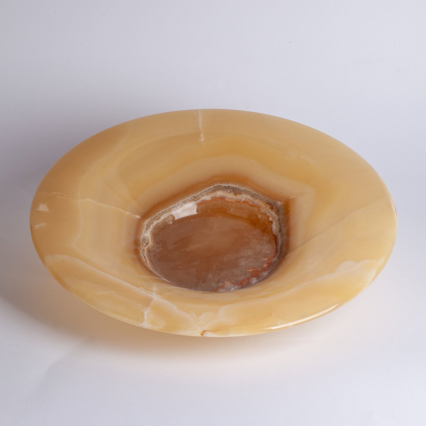 Yellow Alabaster Conical Plate / Hand Carved Onyx / Onyx Decoration / Alabaster Decoration / Natural Home Decoration / Natural Stone