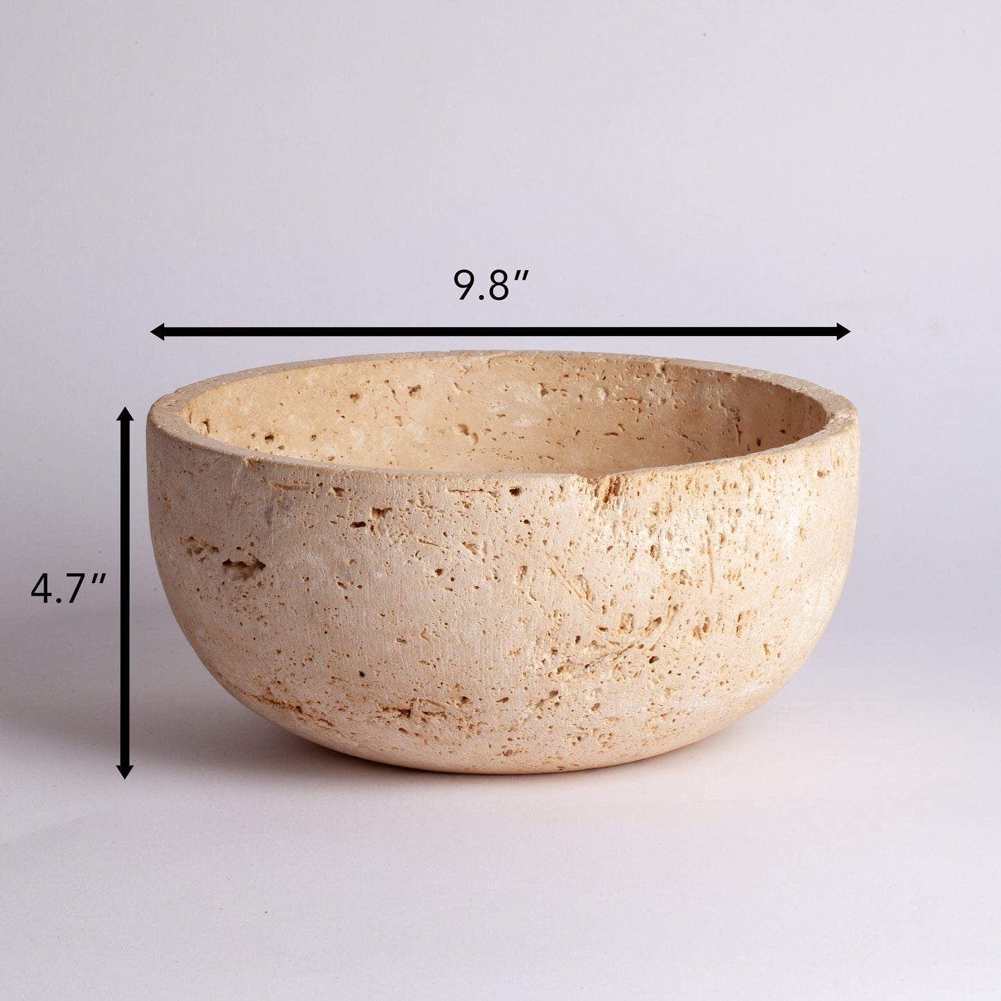 10" (25 cm) Beige Travertine Bowl / Natural Stone Bowl / Kitchen Accessories / Home Gift / Home Decoration / Handmade Bowl / Gift For Her