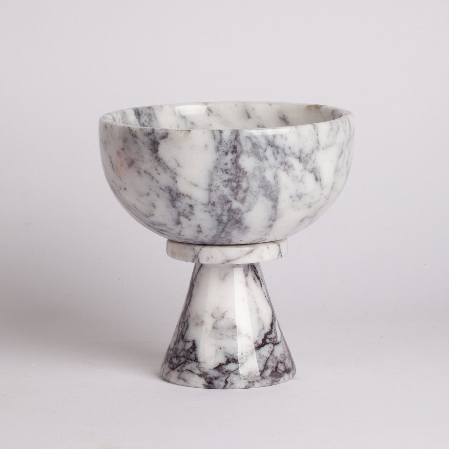 Marble Serving Bowl / Marble Pedestal Bowl / Fruit Bowl / Centerpiece / Natural Lilac Marble / Home Gift / Marble Bowl / Home Decoration