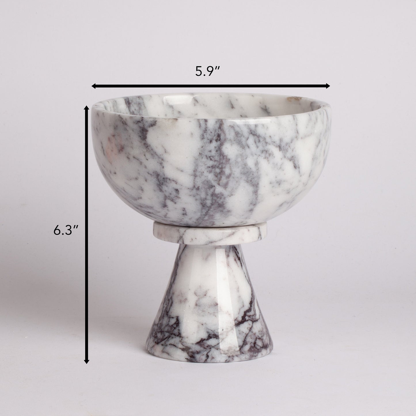 Marble Serving Bowl / Marble Pedestal Bowl / Fruit Bowl / Centerpiece / Natural Lilac Marble / Home Gift / Marble Bowl / Home Decoration