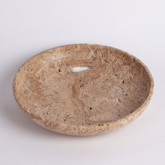 9.4" (24 cm) Fossil Travertine Plate / Centerpiece / Decorative Plate / Home Decoration / Marble Decoration / Home Accessories / Home Gift