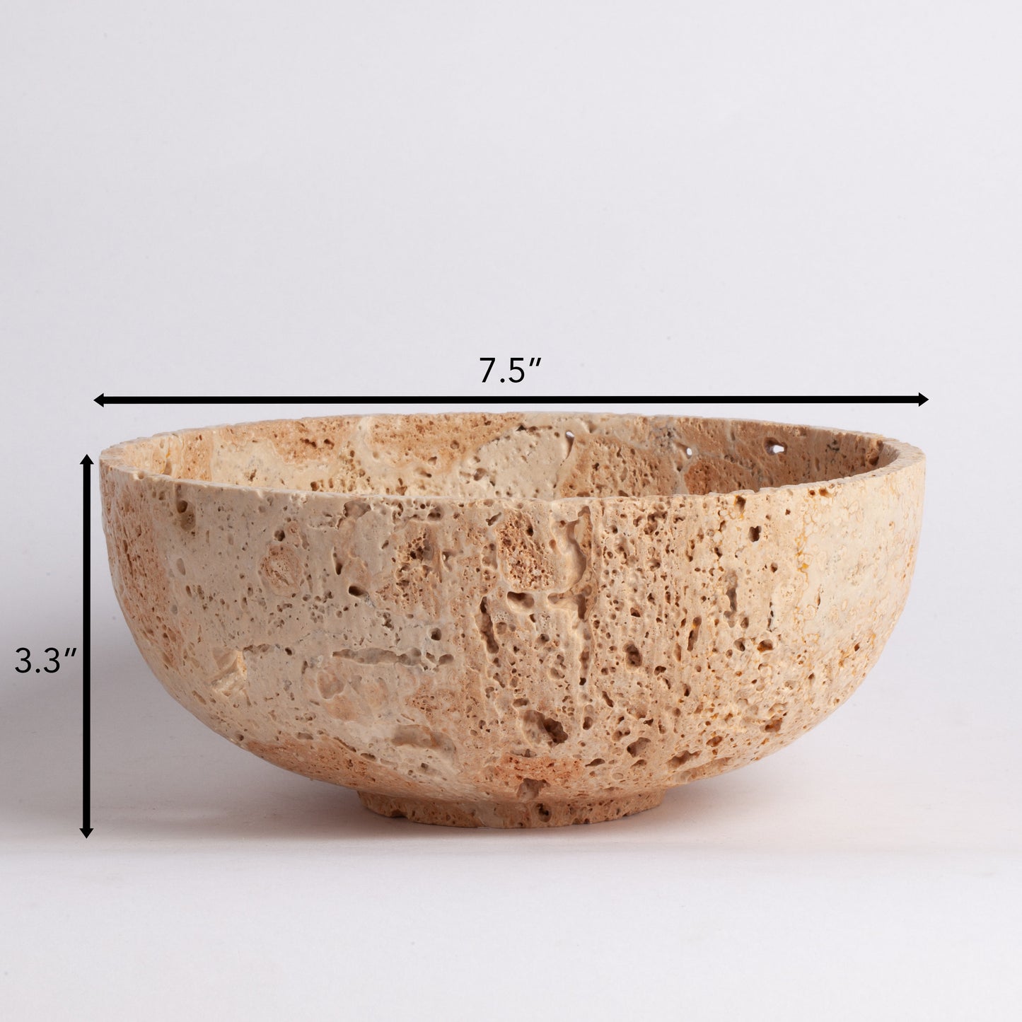 7.5" (19 cm) Unique Travertine Bowl / Natural Stone Bowl / Kitchen Accessories / Home Gift / Home Decoration / Handmade Bowl / Gift For Her