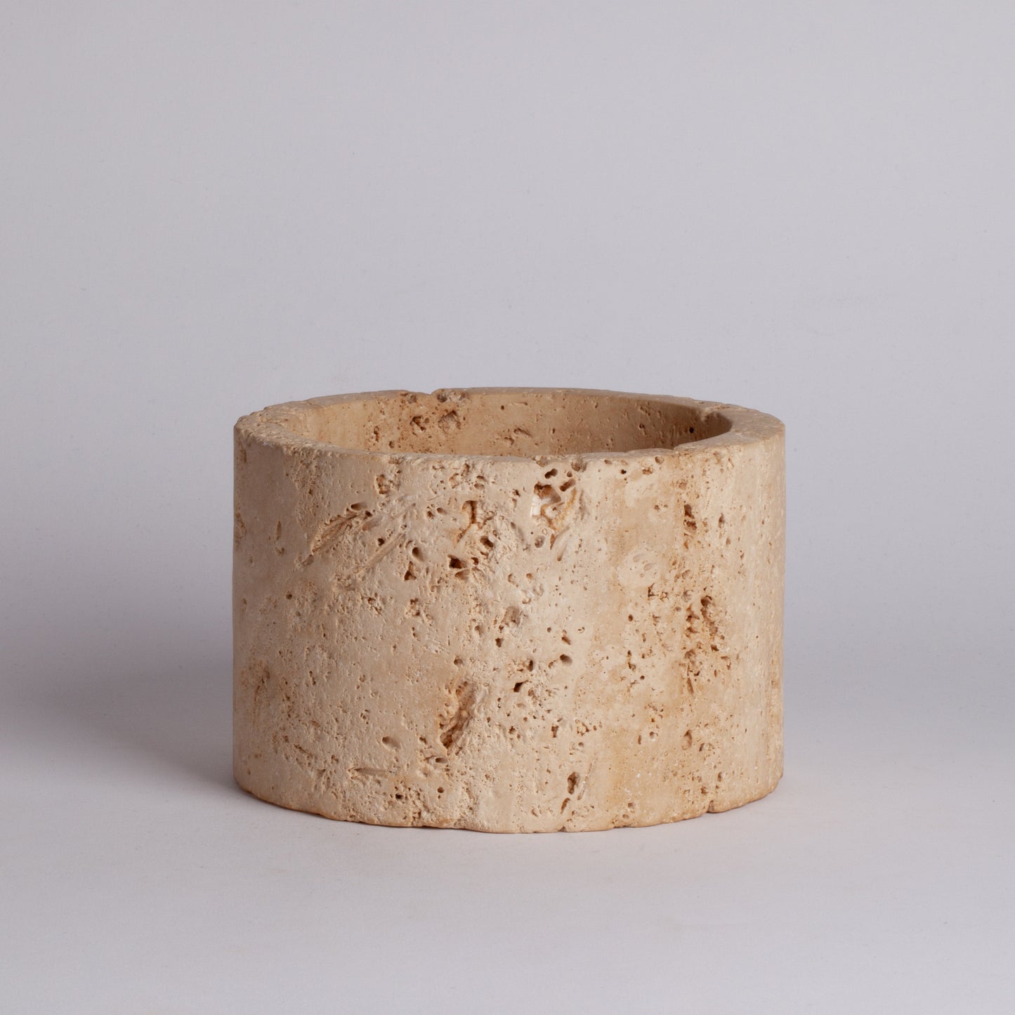 5.5" (14 cm) Beige Travertine Cylinder Bowl / Natural Stone Bowl / Kitchen Accessories / Home Gift / Home Decoration / Handmade Bowl / Gift