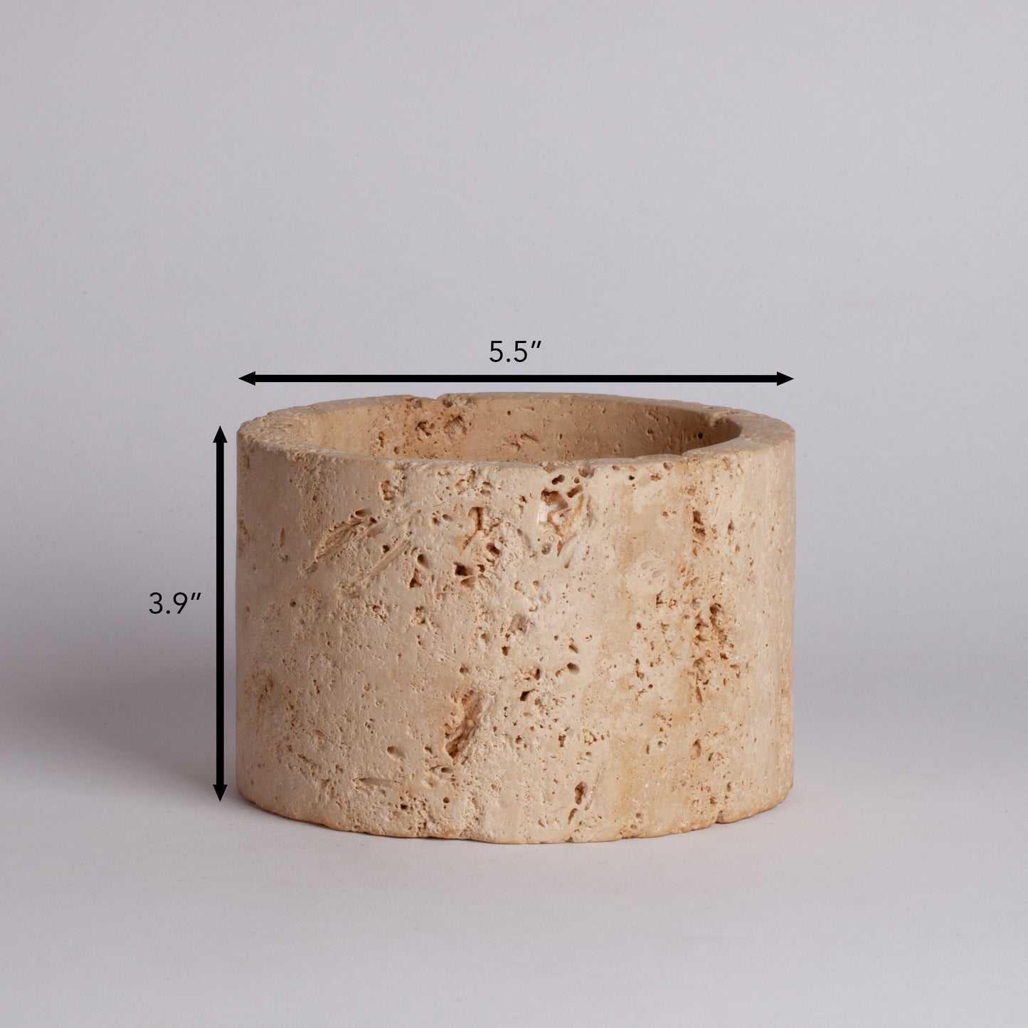 5.5" (14 cm) Beige Travertine Cylinder Bowl / Natural Stone Bowl / Kitchen Accessories / Home Gift / Home Decoration / Handmade Bowl / Gift