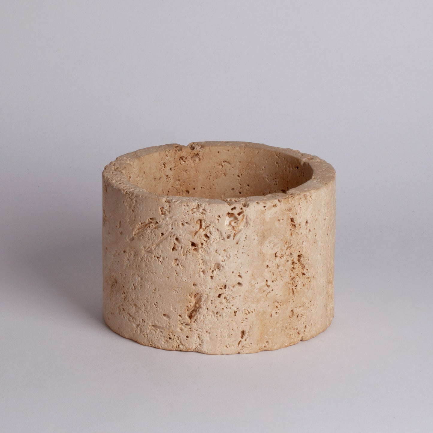 5.5" (14 cm) Beige Travertine Cylinder Bowl / Natural Stone Bowl / Kitchen Accessories / Home Gift / Home Decoration / Handmade Bowl / Gift