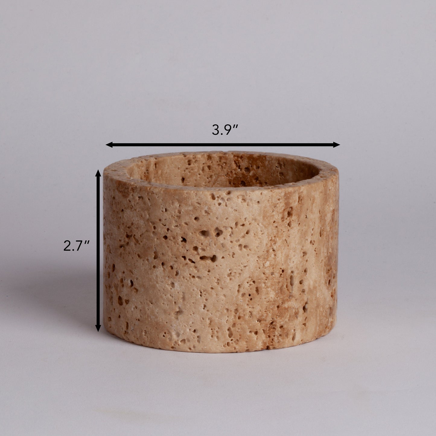 3.9" (10cm) Beige Travertine Mini Planter / Home Decoration / Marble Decoration / Home Accessories / Home Gift