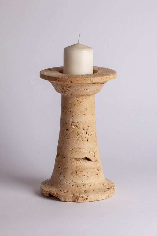 9.4" (24 cm) Tall Candle Holder / Travertine Large Candle Holder / Home Decoration / Marble Decoration / Home Accessories / Home Gift