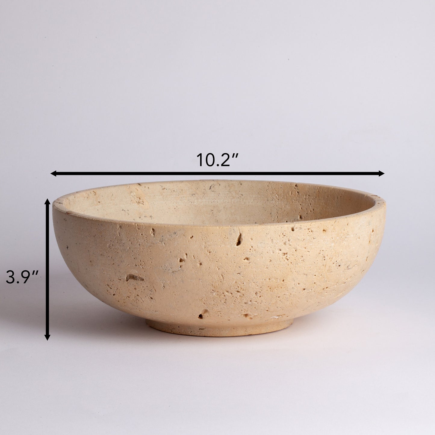 10.2" (25.5 cm) Travertine Bowl / Natural Stone Bowl / Kitchen Accessories / Home Gift / Home Decoration / Handmade Bowl / Gift For Her