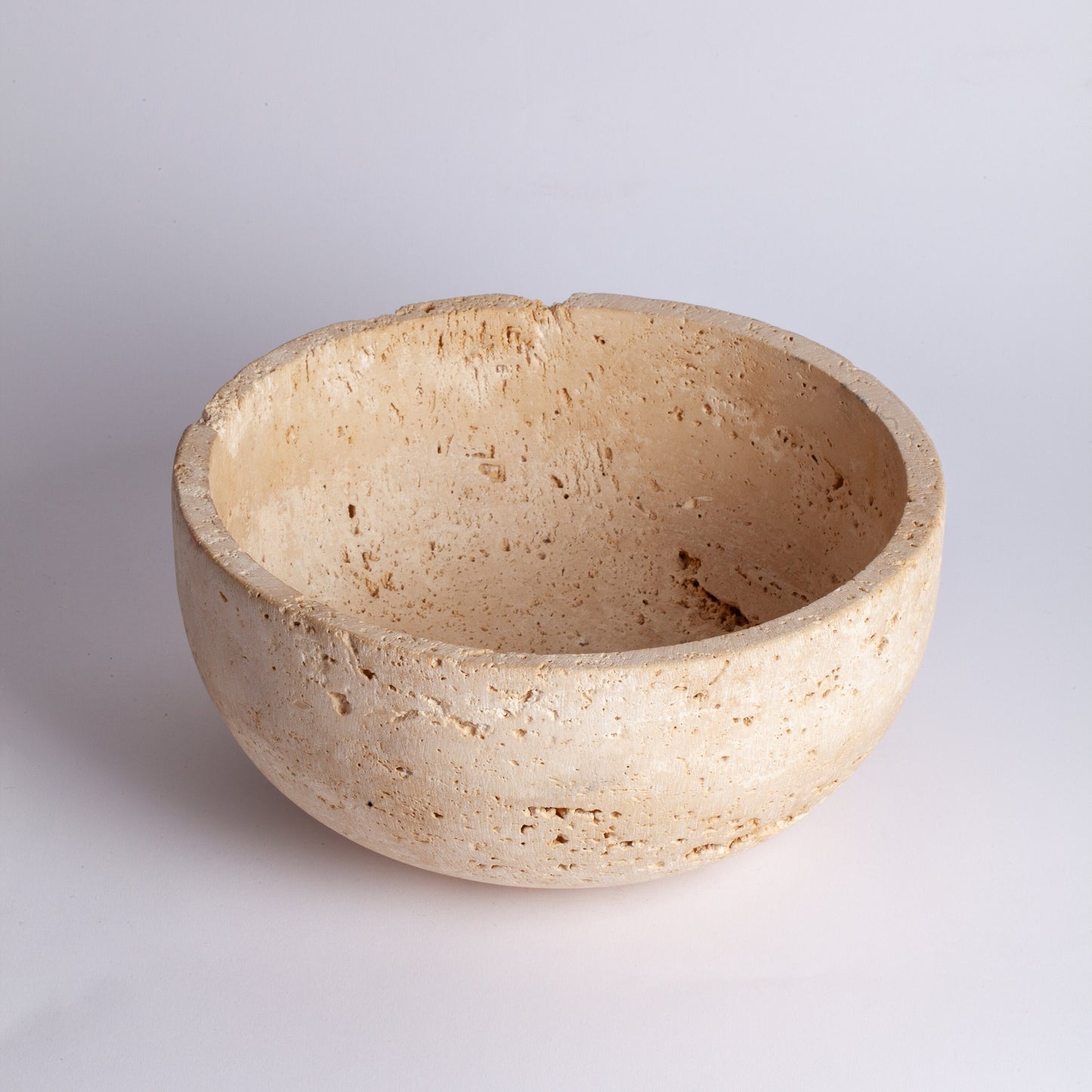 10" (25 cm) Beige Travertine Bowl / Natural Stone Bowl / Kitchen Accessories / Home Gift / Home Decoration / Handmade Bowl / Gift For Her