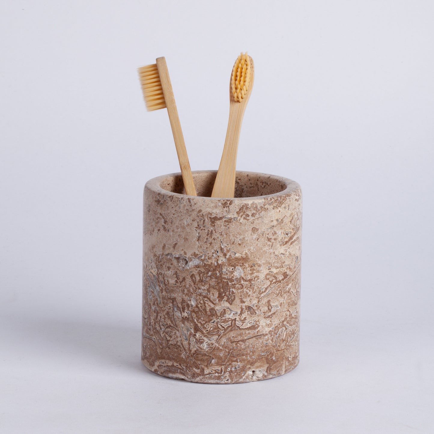 3.3" (8.5 cm) Fossil Travertine Toothbrush / Pencil Holder / Container / Home Decoration / Marble Decoration / Home Accessories / Home Gift