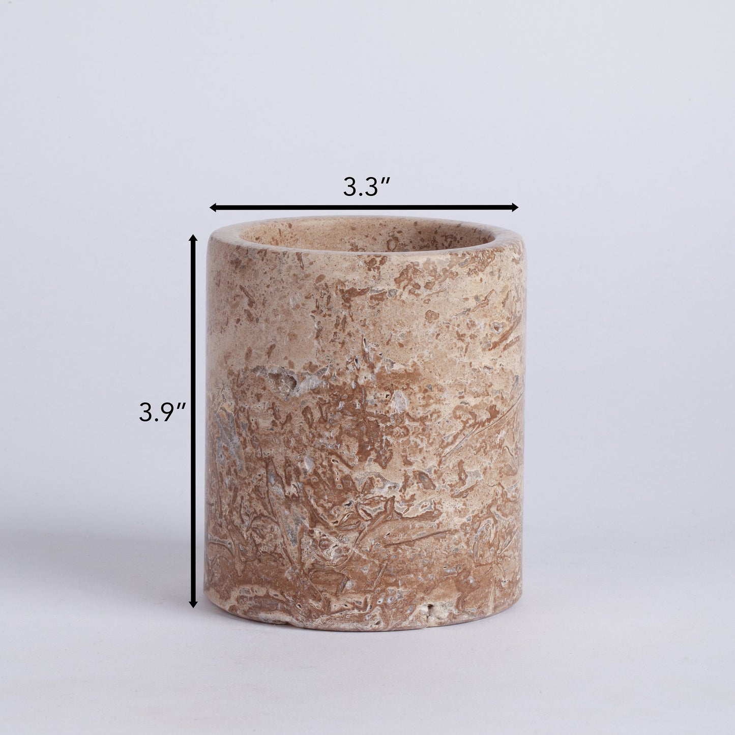 3.3" (8.5 cm) Fossil Travertine Toothbrush / Pencil Holder / Container / Home Decoration / Marble Decoration / Home Accessories / Home Gift