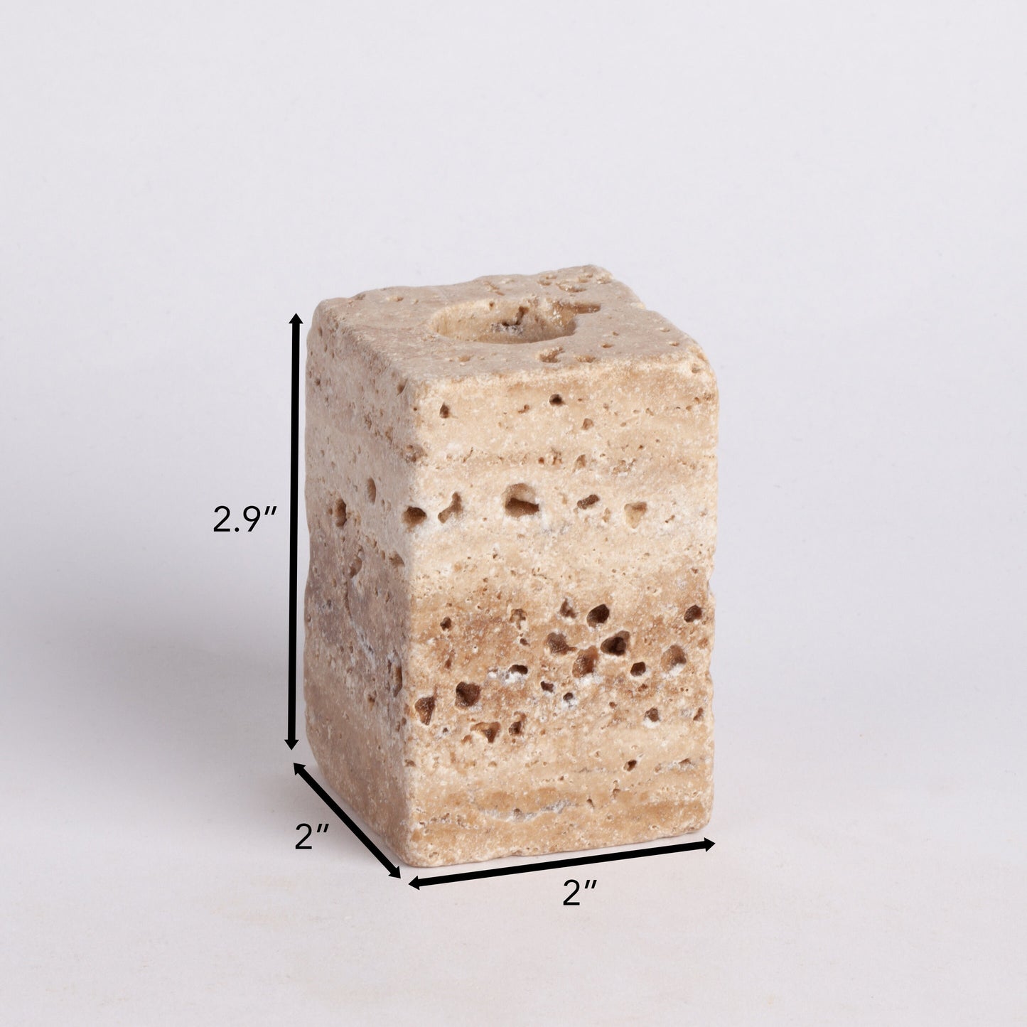 Travertine Candlestick Holder, Natural Stone Candlestick Holder, Beige Travertine, Rectangle Candle Holder, Marble Candle Holder