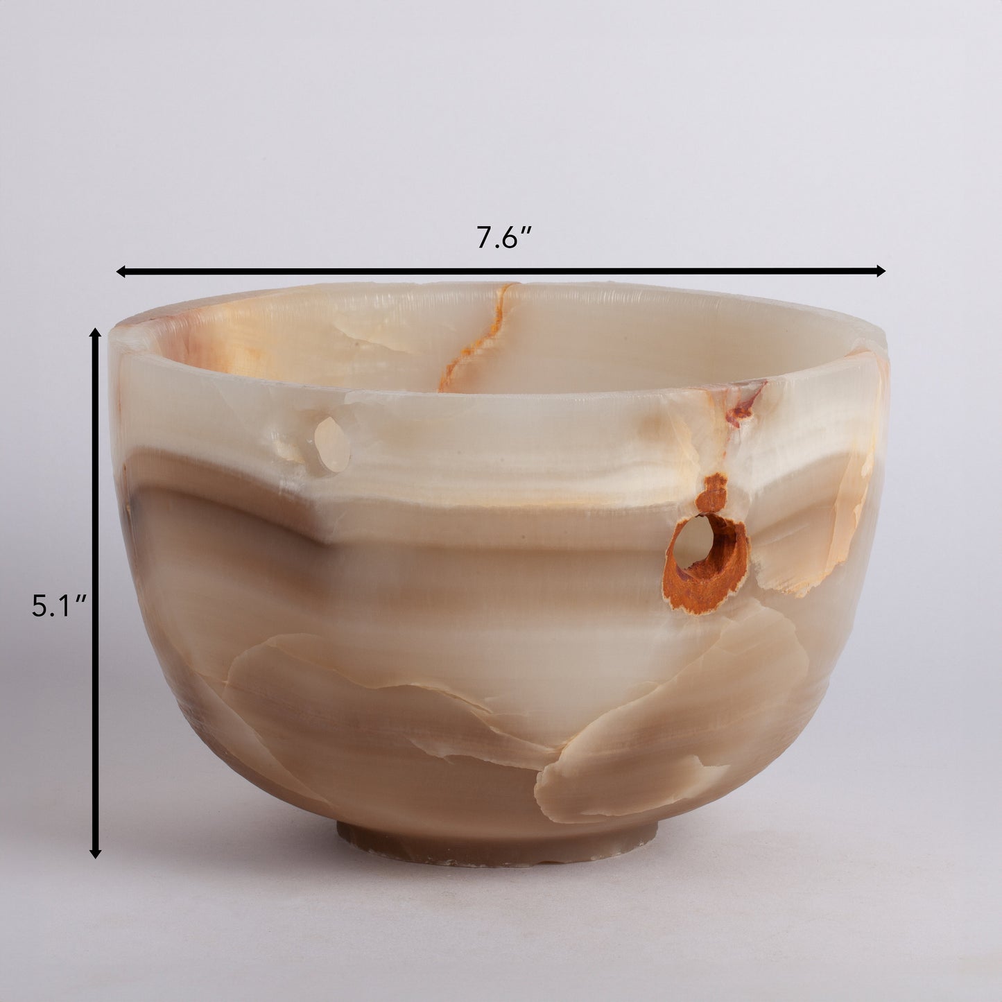 7.6" (19 cm) Alabaster Bowl / Onyx Bowl / Unique Natural Stone / Unique Centerpiece / Home Decoration / Home Accessories / Decorative Stone