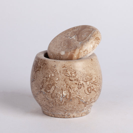 Noche Travertine Container / Jar With Lid / Marble Jar / Stone Jar / Home Decoration / Marble Decoration / Kitchen Accessories / Home Gift