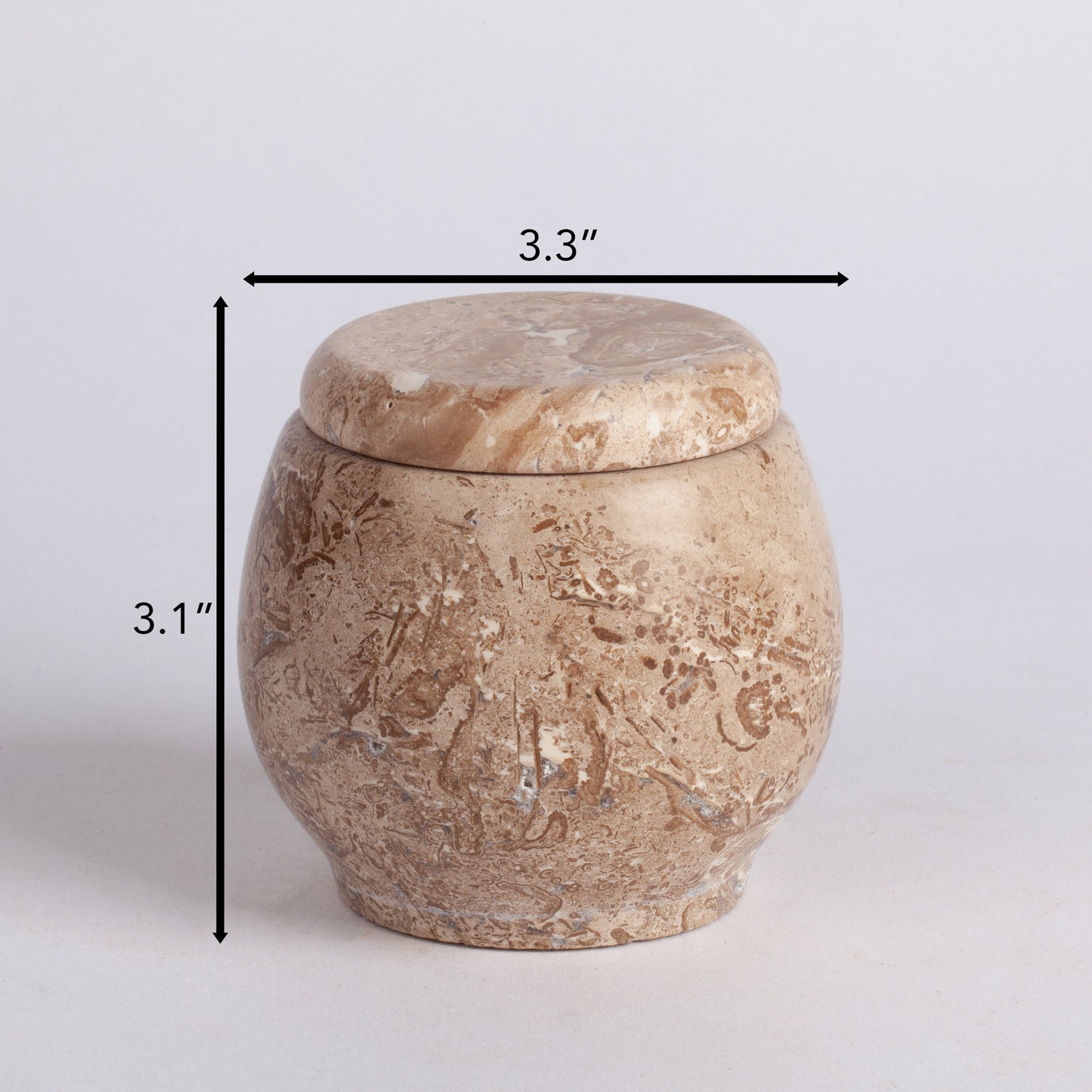 Noche Travertine Container / Jar With Lid / Marble Jar / Stone Jar / Home Decoration / Marble Decoration / Kitchen Accessories / Home Gift