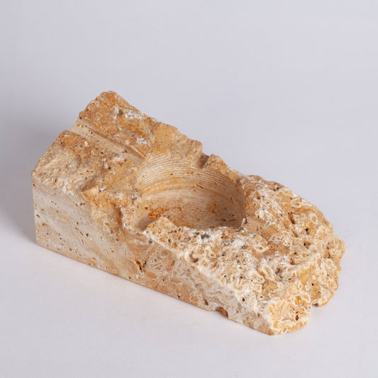Beige Travertine Ashtray / Beige Cigarette Ashtray / Marble Ashtray / Raw Marble Ashtray