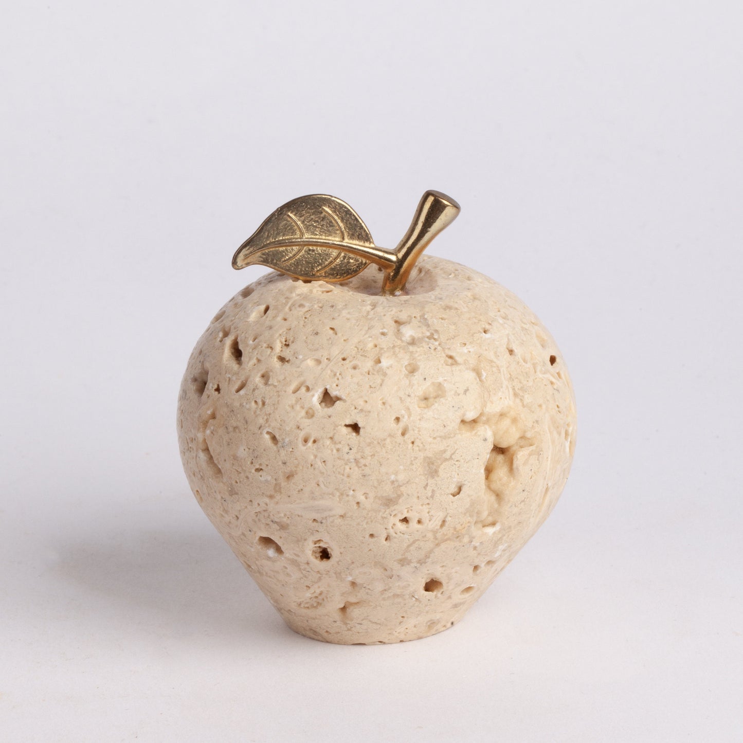 Travertine Apple Ornament with Plate / Apple Ornament / Marble Apple Ornament