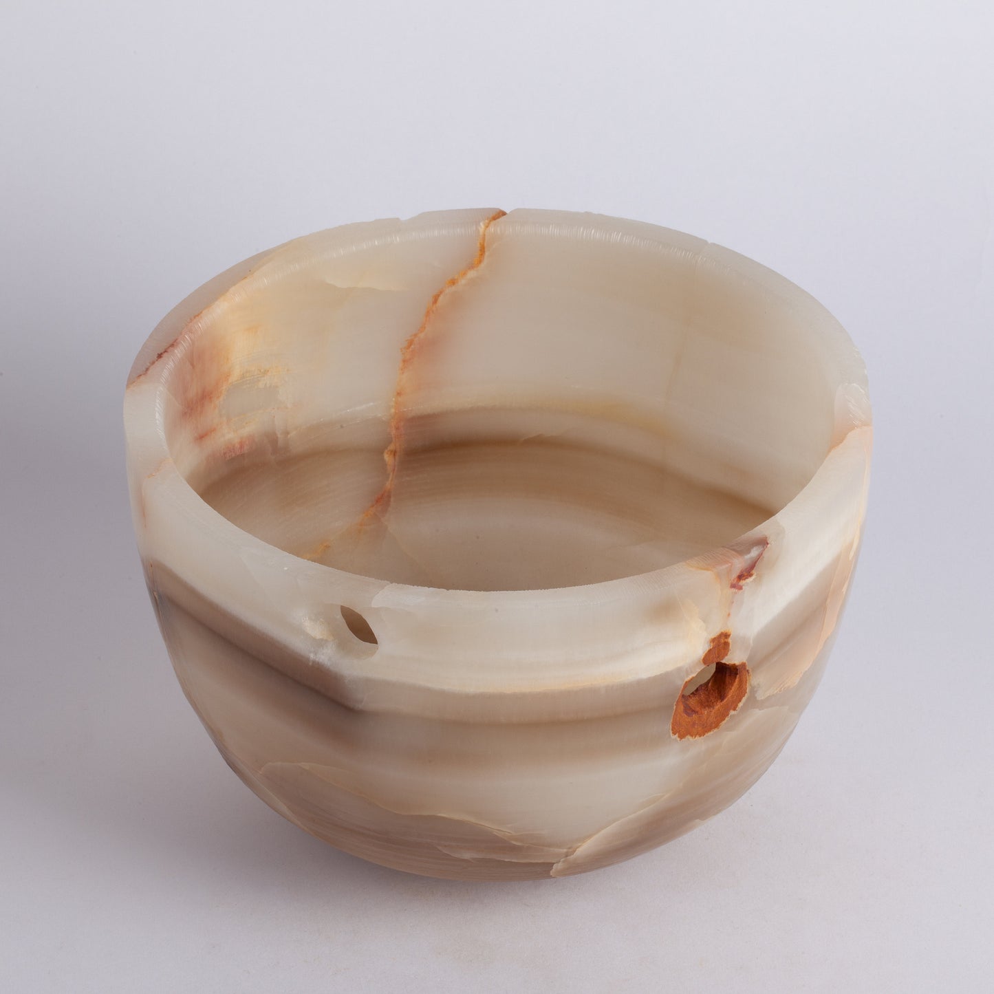 7.6" (19 cm) Alabaster Bowl / Onyx Bowl / Unique Natural Stone / Unique Centerpiece / Home Decoration / Home Accessories / Decorative Stone