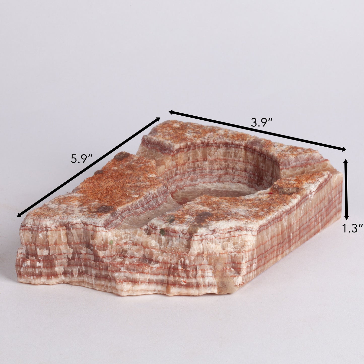 Red Onyx Cigar Ashtray / Marble Cigar Ashtray / Cigar Ashtray / Travertine Cigar Ashtray / Cigar Holder / Raw Marble Ashtray