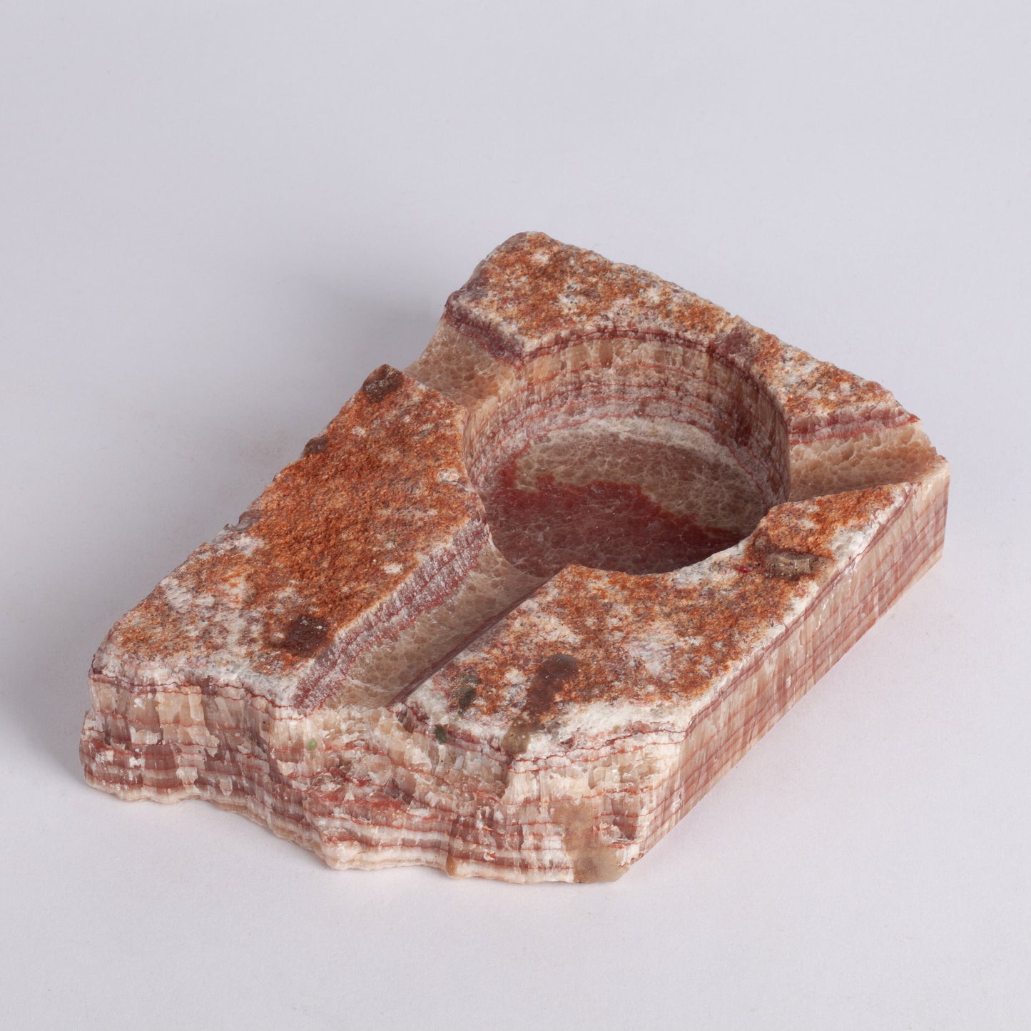 Red Onyx Cigar Ashtray / Marble Cigar Ashtray / Cigar Ashtray / Travertine Cigar Ashtray / Cigar Holder / Raw Marble Ashtray