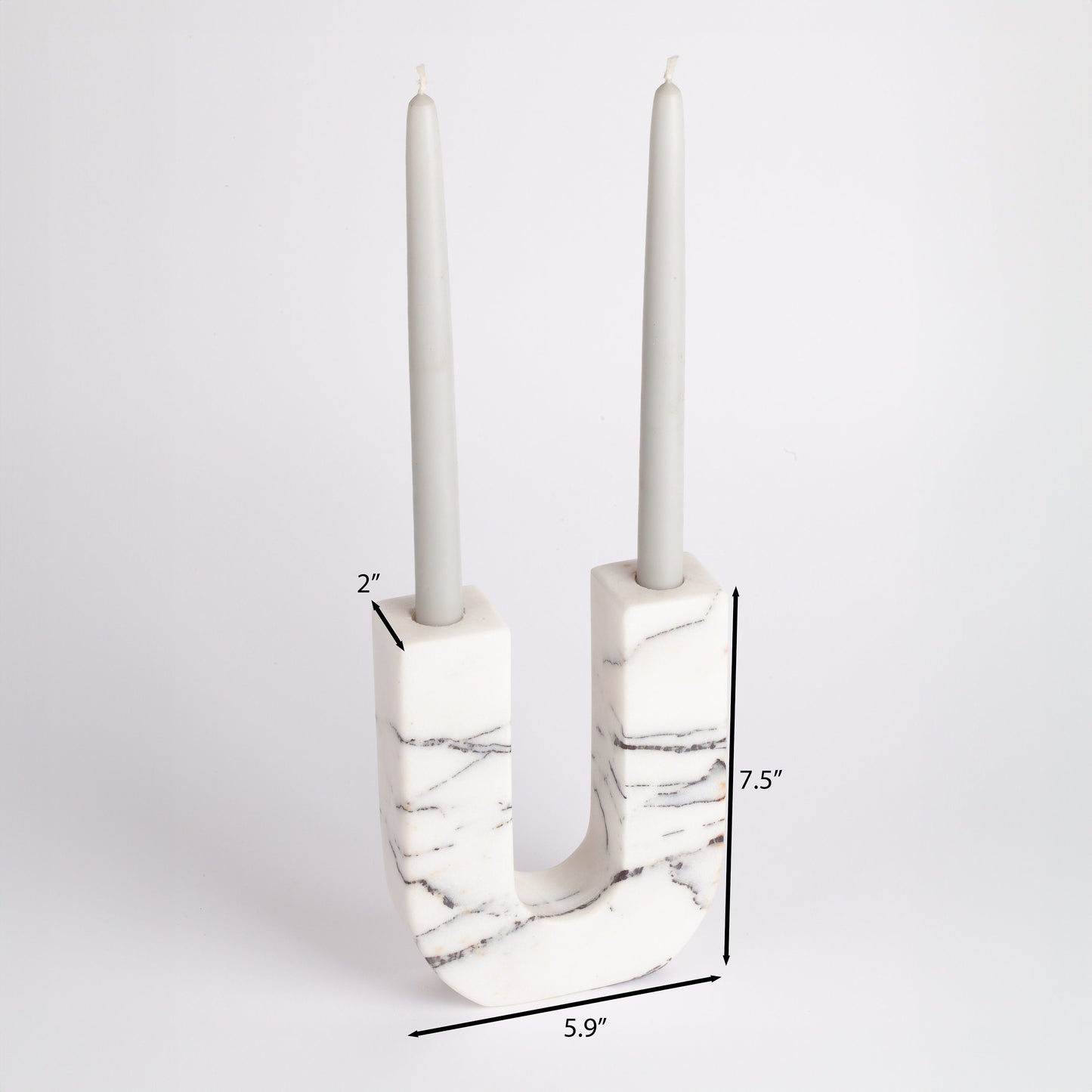 Lilac Marble Candlestick Holder Unico / Polished