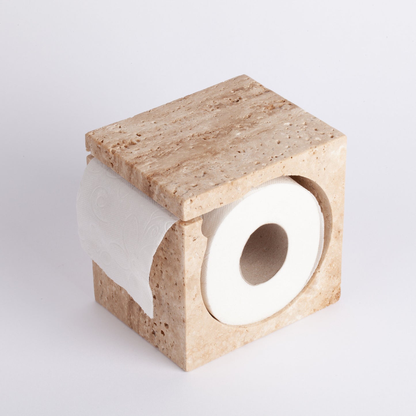 Beige Travertine Toilet Paper Holder / Home Decoration / Marble Decoration / Home Accessories / Home Gift / Bathroom Decoration