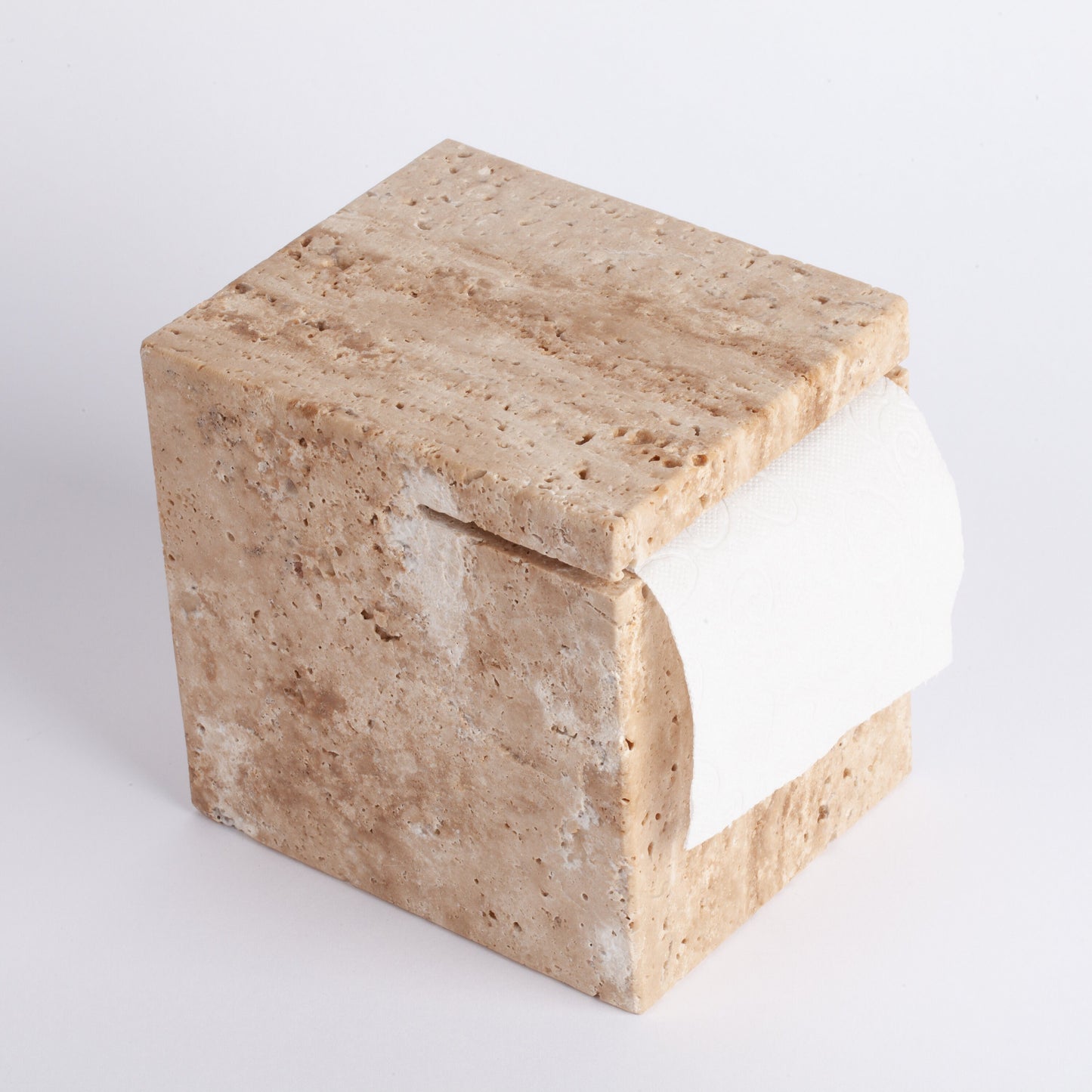 Beige Travertine Toilet Paper Holder / Home Decoration / Marble Decoration / Home Accessories / Home Gift / Bathroom Decoration