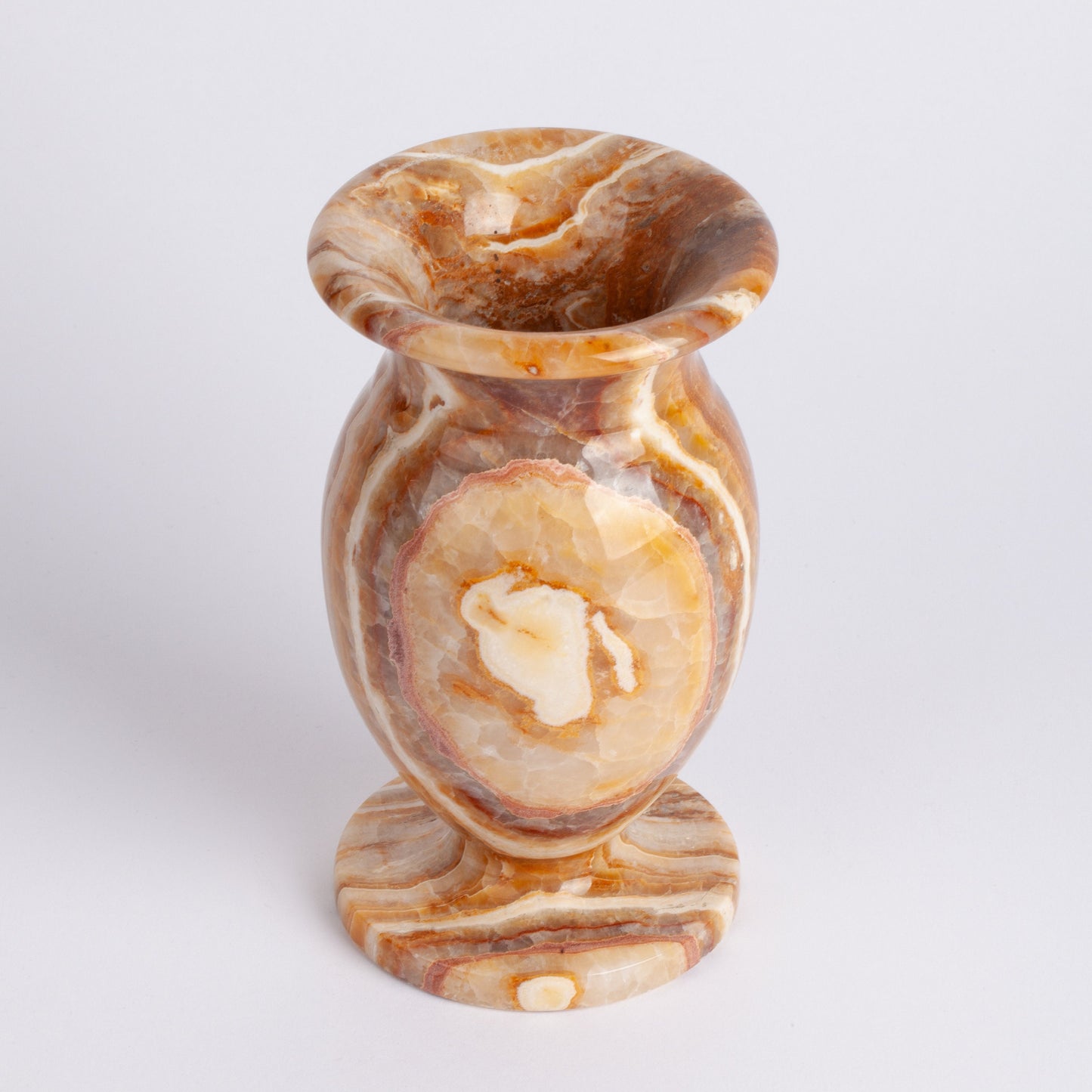 Small Yellow Alabaster Vase / Hand Carved Onyx / Onyx Decoration / Alabaster Decoration / Natural Home Decoration / Natural Stone Decoration