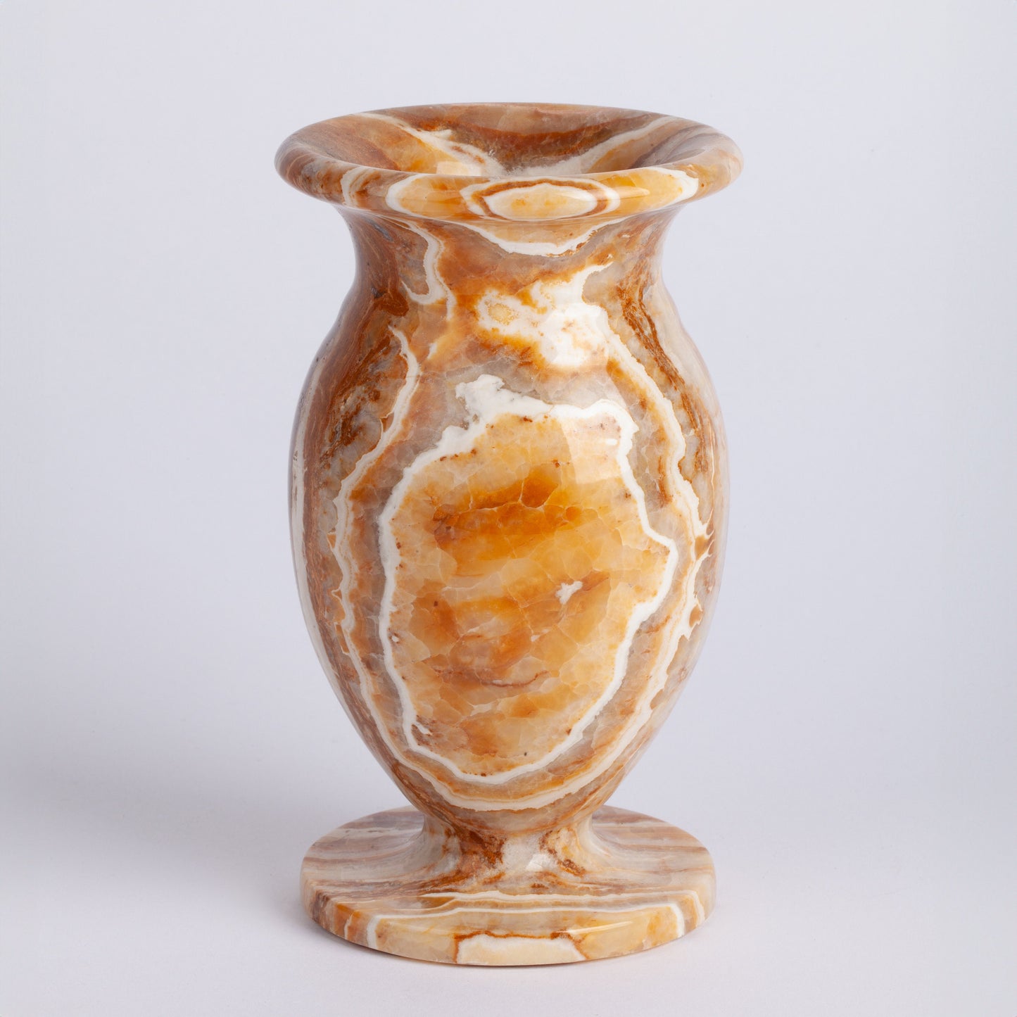 Small Yellow Alabaster Vase / Hand Carved Onyx / Onyx Decoration / Alabaster Decoration / Natural Home Decoration / Natural Stone Decoration