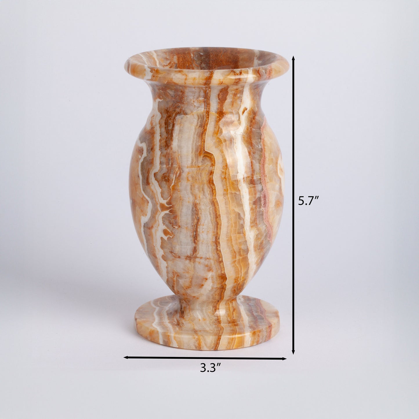 Small Yellow Alabaster Vase / Hand Carved Onyx / Onyx Decoration / Alabaster Decoration / Natural Home Decoration / Natural Stone Decoration