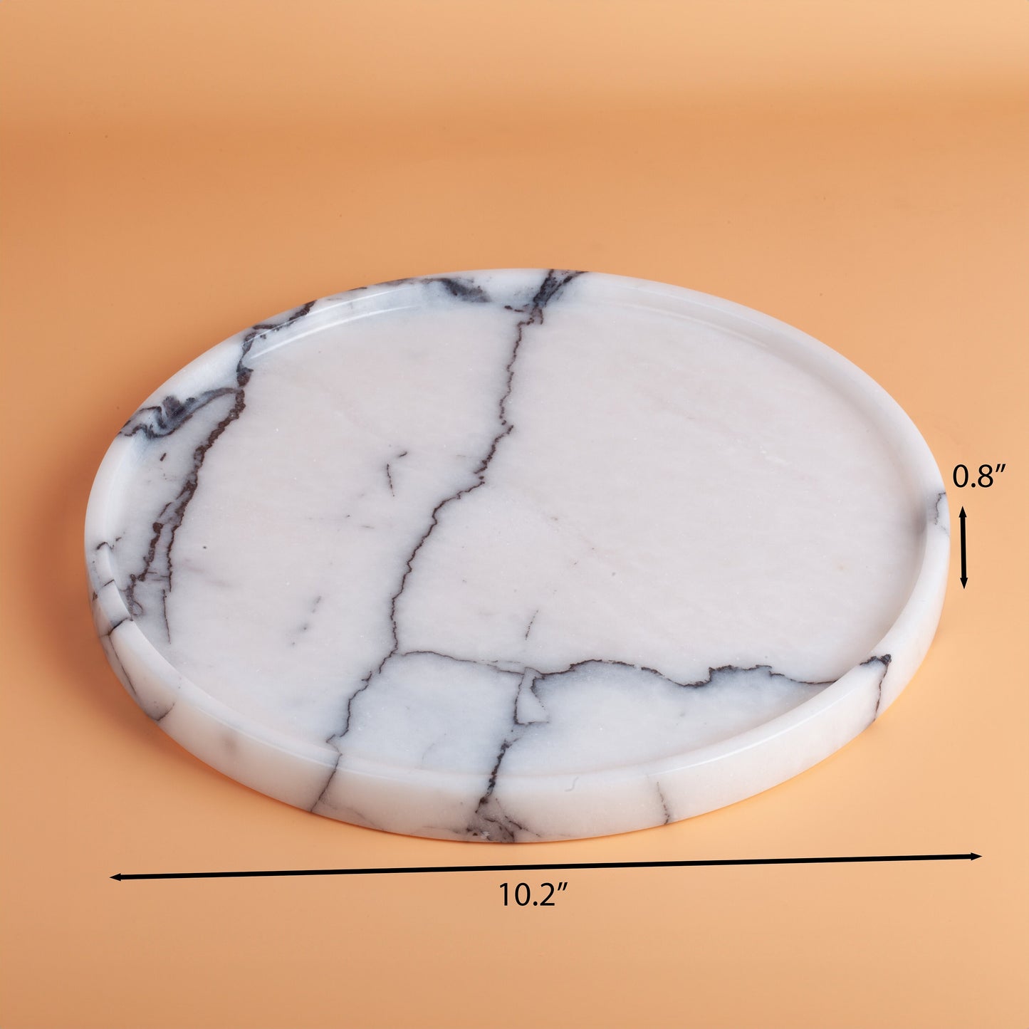 10.2" (26 cm), Lilac Marble Round Tray, Marble Tray, Stone Tray, Marble Catchall, Marble Tray for bathroom, Bathroom Tray, Serving Plate