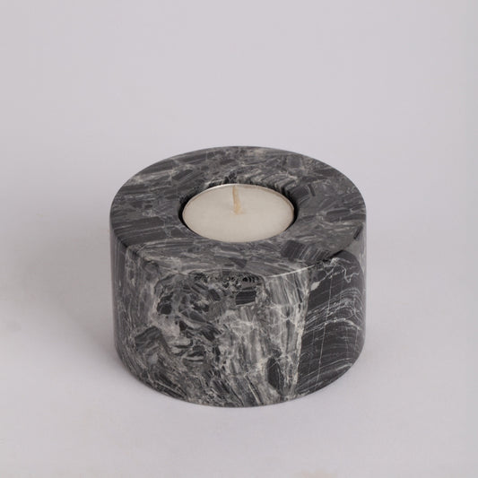 Nero Picasso Classic Marble Candlestick Candle Holder, Unique Candlestick Holder, Black & White Candle Holder, Nero Marble, Black Candle