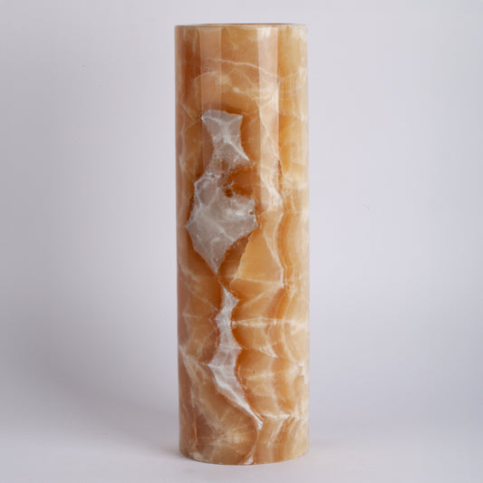 Yellow Alabaster Big Vase / Hand Carved Onyx / Onyx Decoration / Alabaster Decoration / Natural Home Decoration / Natural Stone Decoration