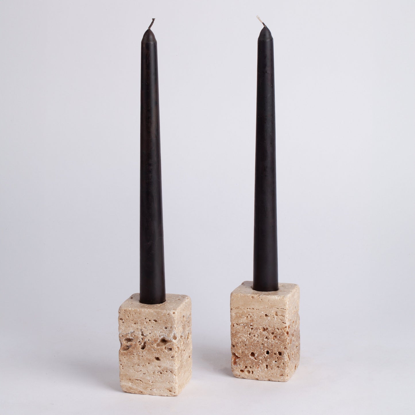 Travertine Candlestick Holder, Natural Stone Candlestick Holder, Beige Travertine, Rectangle Candle Holder, Marble Candle Holder