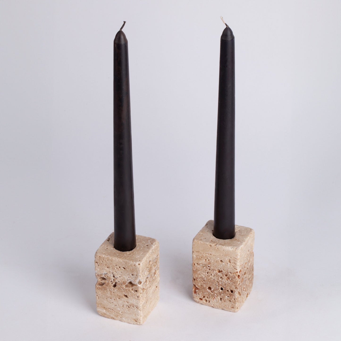 Travertine Candlestick Holder, Natural Stone Candlestick Holder, Beige Travertine, Rectangle Candle Holder, Marble Candle Holder