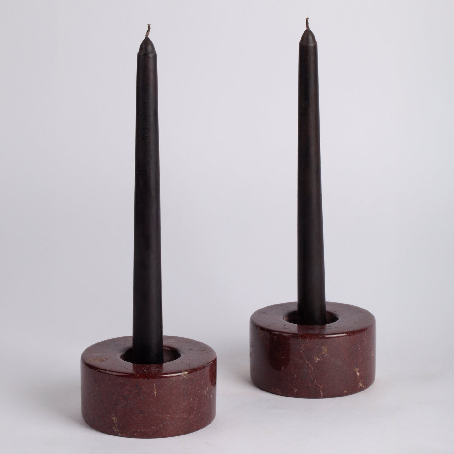 Rosso Marble Candlestick & Candle Holder, Unique Candlestick Holder, Marble Candle Holder, Home Gift, Cozy Candles, Burgundy Candle